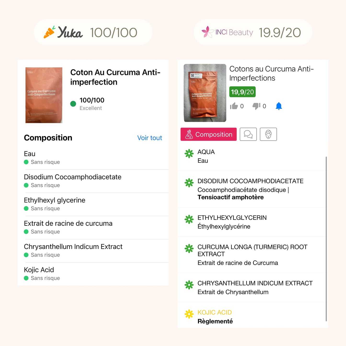 Boite de Cotons au Curcuma